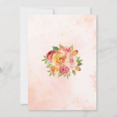 Invitation Fête des mariées d'aquarelle florale de automne gé (Dos)