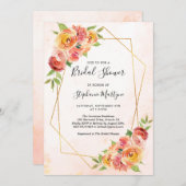 Invitation Fête des mariées d'aquarelle florale de automne gé (Devant / Derrière)