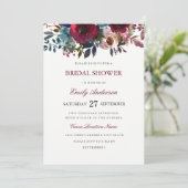 Invitation Fête des mariées d'aquarelle florale de Bourgogne (Debout devant)