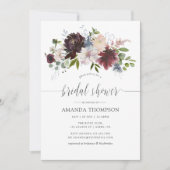 Invitation Fête des mariées d'aquarelle florale de la Bourgog (Devant)