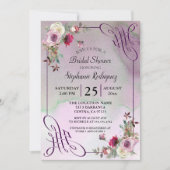 Invitation Fête des mariées d'aquarelle florale de lavande (Devant)