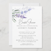 Invitation Fête des mariées d'aquarelle florale de lavande ro (Devant)