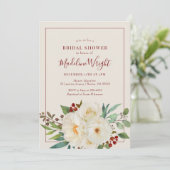 Invitation Fête des mariées d'aquarelle florale de Noël (Debout devant)