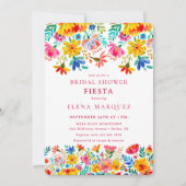 Invitation Fête des mariées d'aquarelle florale Fiesta (Devant)