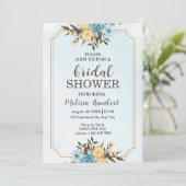 Invitation Fête des mariées d'aquarelle florale moderne (Debout devant)