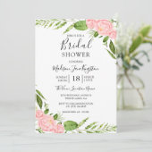 Invitation Fête des mariées d'aquarelle florale moderne (Debout devant)