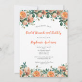 Invitation Fête des mariées d'aquarelle florale Pêche Brunch (Devant)