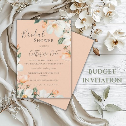 Invitation Fête des mariées d'aquarelle florale Rose