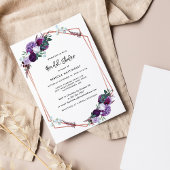 Invitation Fête des mariées d'aquarelle florale violet