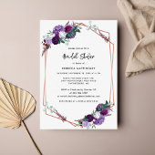 Invitation Fête des mariées d'aquarelle florale violet