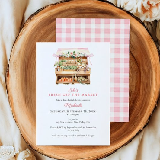 Invitation Fête des mariées D'Aquarelle Fraîche Du Marché