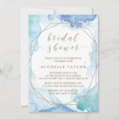 Invitation Fête des mariées d'aquarelle géométrique (Devant)