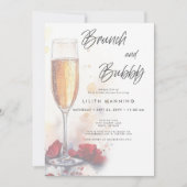 Invitation Fête des mariées d'aquarelle moderne Brunch & Bubb (Devant)