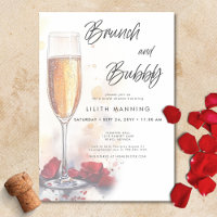 Fête des mariées d'aquarelle moderne Brunch & Bubb