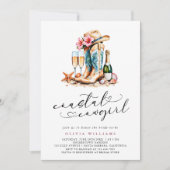 Invitation Fête des mariées d'aquarelle moderne Coastal Cowgi (Devant)