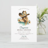 Invitation Fête des mariées d'aquarelle moderne Coastal Cowgi (Debout devant)