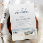 Invitation Fête des mariées d'aquarelle moderne Coastal Cowgi