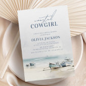 Invitation Fête des mariées d'aquarelle moderne Coastal Cowgi