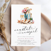 Invitation Fête des mariées d'aquarelle moderne Coastal Cowgi