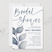 Invitation Fête des mariées d'aquarelle moderne en feuillage  (Devant)