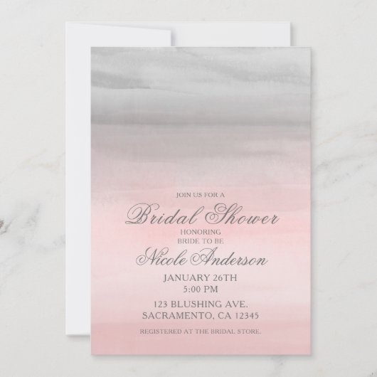 Invitation Fête des mariées d'aquarelle moderne rose vif (Devant)