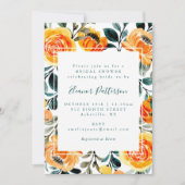 Invitation Fête des mariées d'aquarelle orange rustique (Devant)