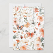 Invitation Fête des mariées d'aquarelle Papillon Meadow PERSO (Dos)