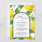 Invitation Fête des mariées d'aquarelle principale de citron (Devant)