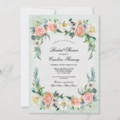 Invitation Fête des mariées d'aquarelle romantique Rose Wreat (Devant)