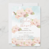 Invitation Fête des mariées d'aquarelle rose cerisier (Devant)