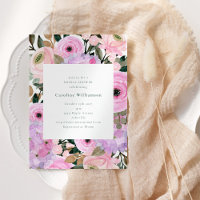 Fête des mariées d'aquarelle rose lavande