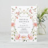 Invitation Fête des mariées d'aquarelle rose papillon (Debout devant)
