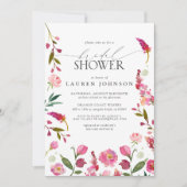 Invitation Fête des mariées d'aquarelle rose vibre (Devant)