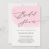 Invitation Fête des mariées d'aquarelle rose vif moderne (Devant)