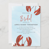 Invitation Fête des mariées d'aquarelle Rouge Homard Code QR (Devant)