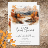 Invitation Fête des mariées d'aquarelle Rustic Fall Mountain