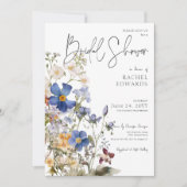 Invitation Fête des mariées d'aquarelle Rustique Meadow Fleur (Devant)