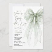 Invitation Fête des mariées d'aquarelle Sage Green Coquette B (Devant)