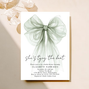 Invitation Fête des mariées d'aquarelle Sage Green Coquette B