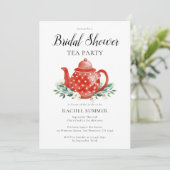 Invitation Fête des mariées d'aquarelle Tea Party (Debout devant)