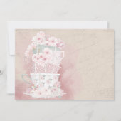 Invitation Fête des mariées d'aquarelle Tea Party vintage (Dos)