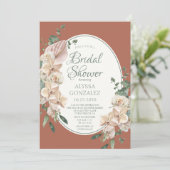 Invitation Fête des mariées d'aquarelle tropicale (Debout devant)