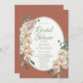 Invitation Fête des mariées d'aquarelle tropicale (Devant / Derrière)