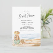 Invitation Fête des mariées d'aquarelle tropicale de la plage (Debout devant)