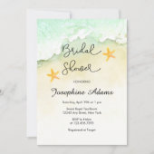 Invitation Fête des mariées d'aquarelle tropicale Ocean Beach (Devant)