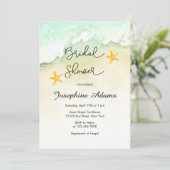 Invitation Fête des mariées d'aquarelle tropicale Ocean Beach (Debout devant)