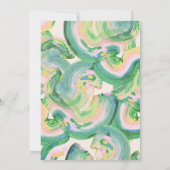 Invitation Fête des mariées d'aquarelle verte Abstraite Artsy (Dos)