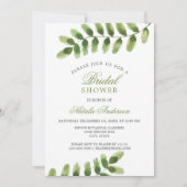 Invitation Fête des mariées d'aquarelle verte de sauge chic (Devant)