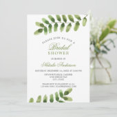 Invitation Fête des mariées d'aquarelle verte de sauge chic (Debout devant)