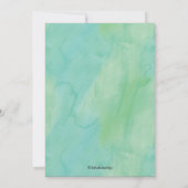 Invitation Fête des mariées d'aquarelle verte du coeur lunair (Dos)